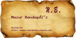 Mazur Bendegúz névjegykártya